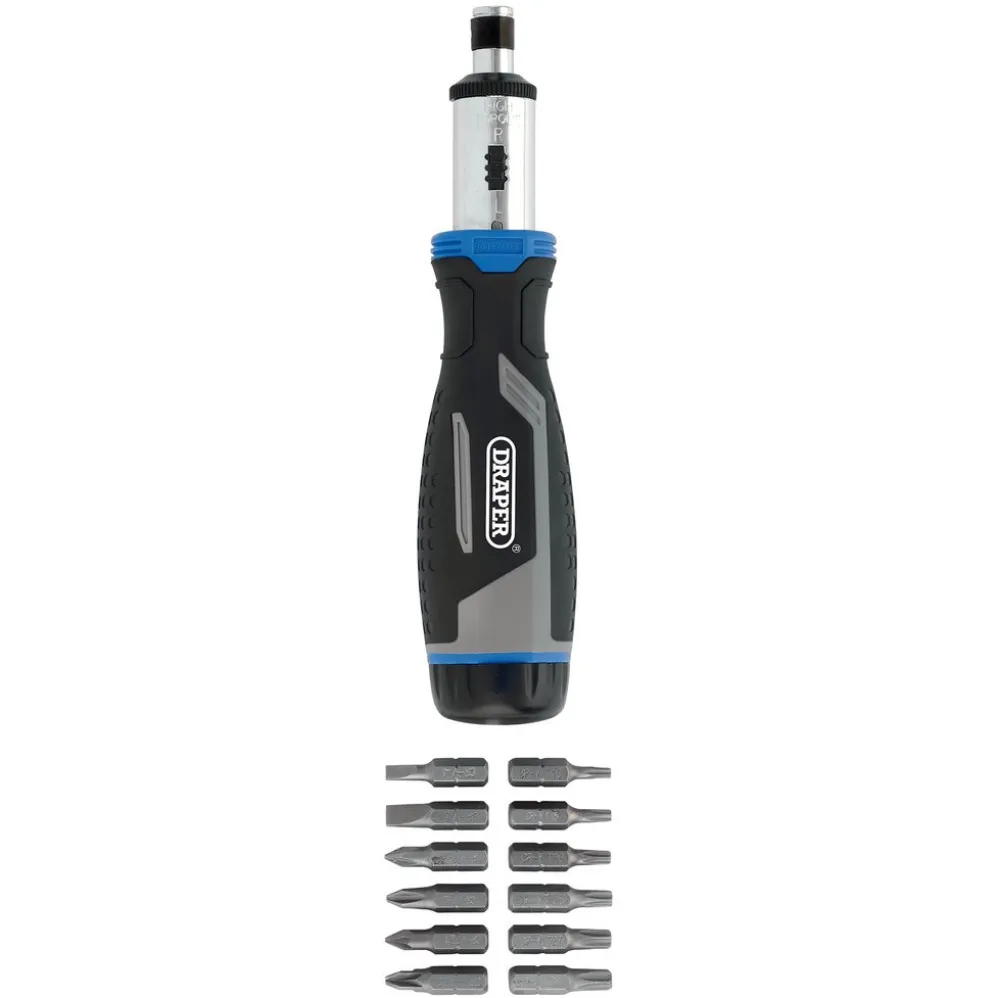 Soft Grip Ratchet Screwdriver and Bit Set, 1/4" (13 Piece)