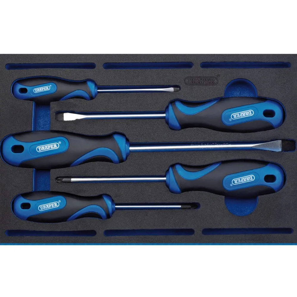 Soft Grip Screwdriver Set in 1/4 Drawer EVA Insert Tray (5 Piece)