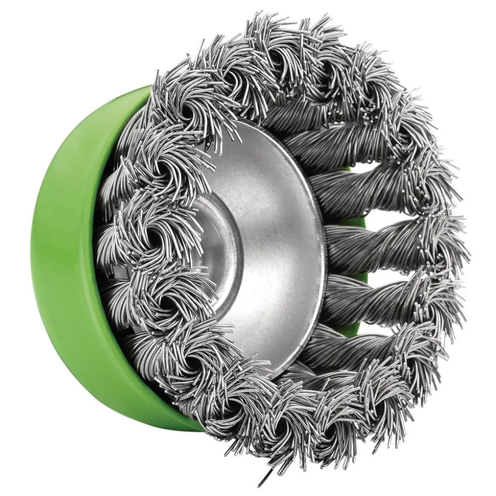 Stainless-Steel Twist-Knot Wire Cup Brush, 75mm, M14