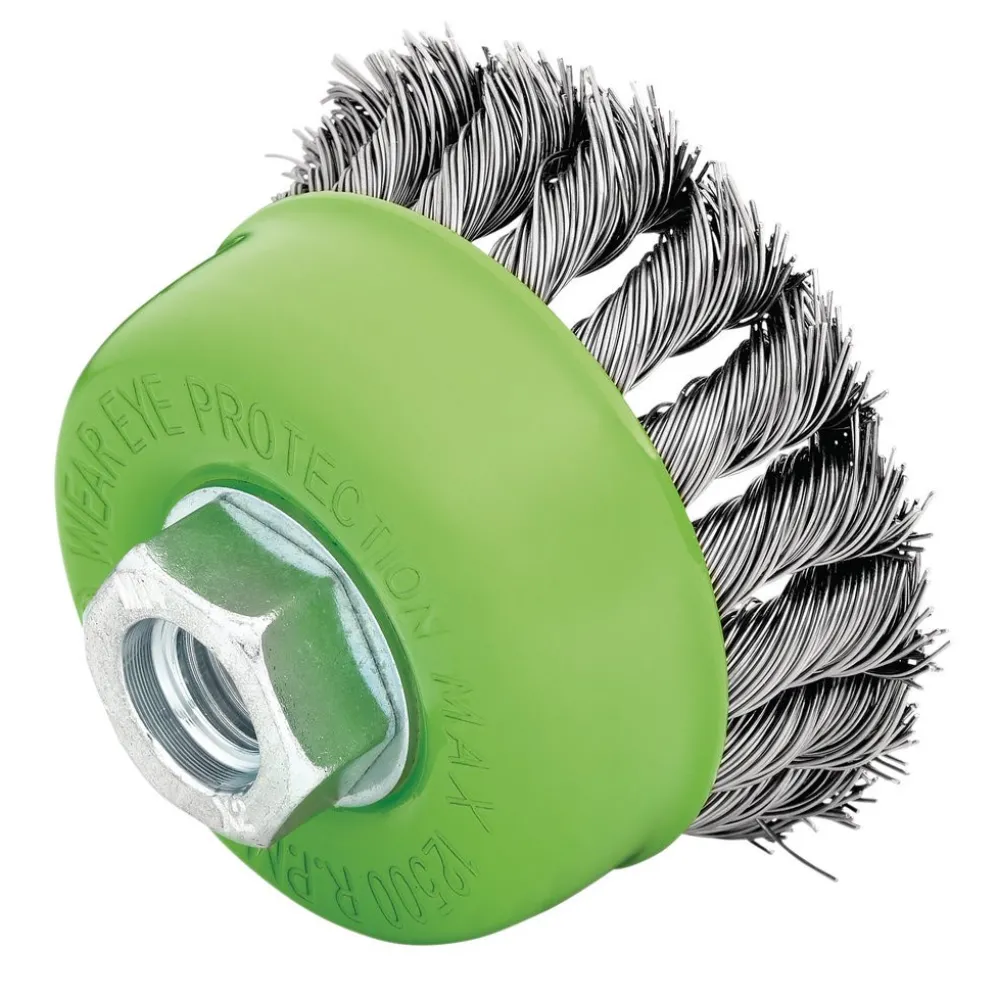 Stainless-Steel Twist-Knot Wire Cup Brush, 75mm, M14