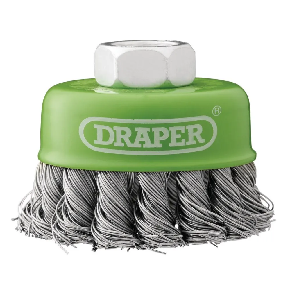 Stainless-Steel Twist-Knot Wire Cup Brush, 65mm, M14