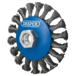 Steel Bevelled Twist-Knot Wire Wheel Brush, 100mm, M14