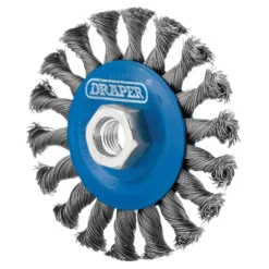Steel Twist-Knot Flat Wire Wheel Brush, 100mm, M14