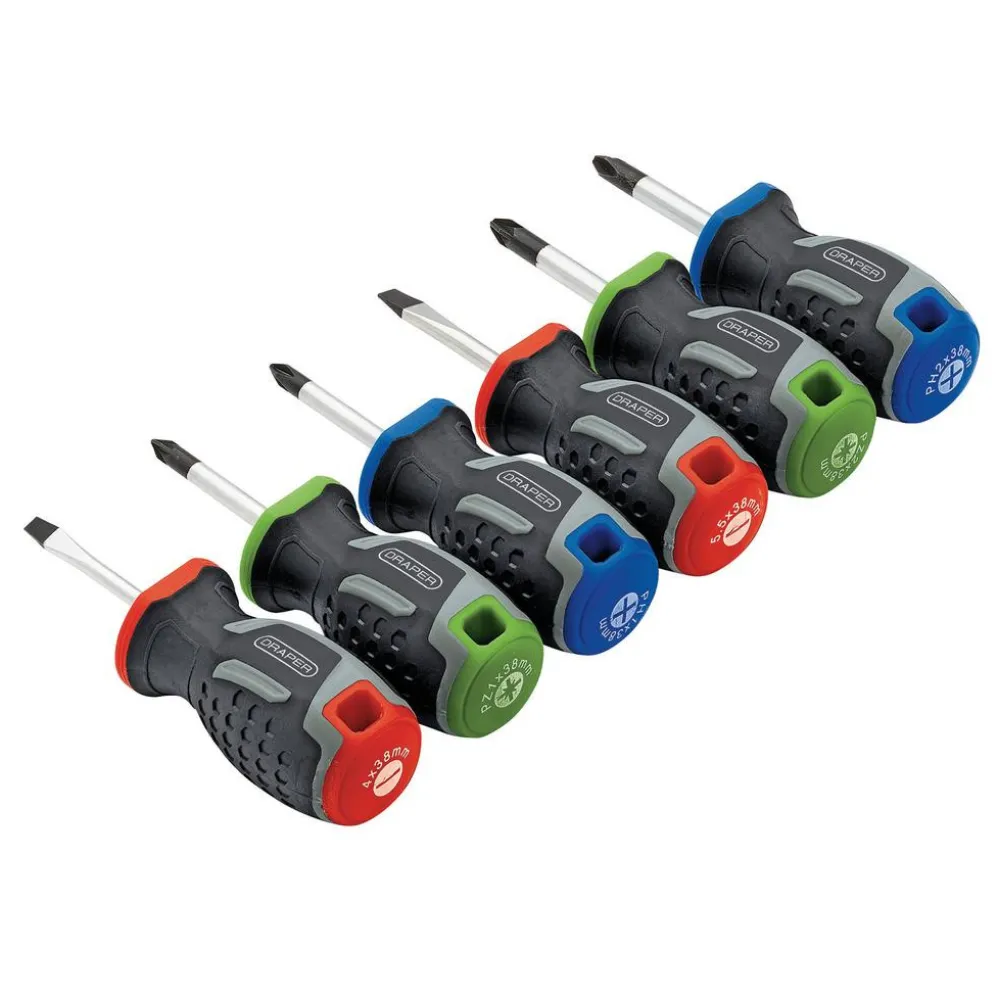 Stubby Soft Grip Screwdriver Set (6 Piece)