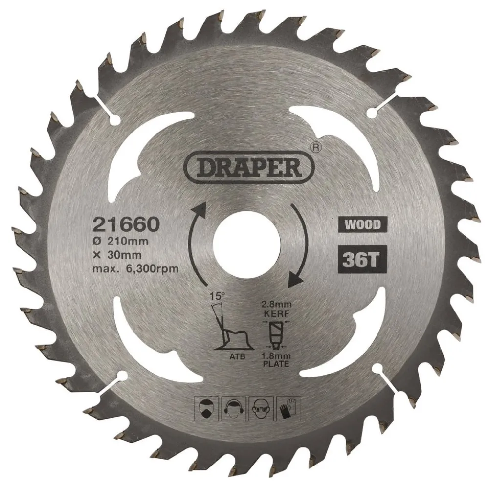 TCT Circular Saw Blade for Wood, 210 x 30mm, 36T