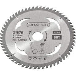 TCT Circular Saw Blade for Wood, 210 x 30mm, 60T