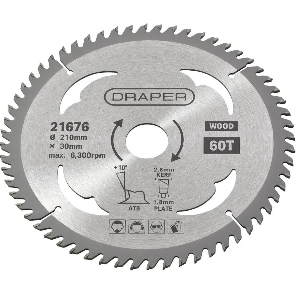 TCT Circular Saw Blade for Wood, 210 x 30mm, 60T