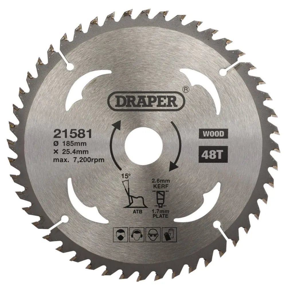 TCT Circular Saw Blade for Wood, 185 x 25.4mm, 48T
