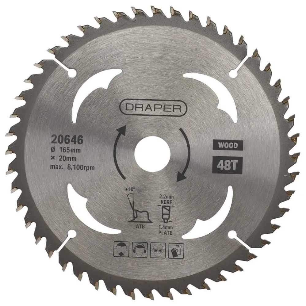 TCT Circular Saw Blade for Wood, 165 x 20mm, 48T