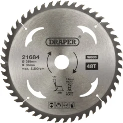 TCT Circular Saw Blade for Wood, 255 x 30mm, 48T