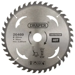 TCT Construction Circular Saw Blade, 250 x 30mm, 40T