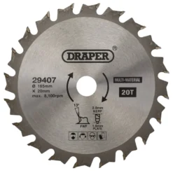 TCT Multi-Purpose Circular Saw Blade, 165 x 20mm, 20T