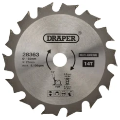 TCT Multi-Purpose Circular Saw Blade, 165 x 20mm, 14T
