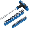 T-Handle Screwdriver, Socket and Bit Set, 1/4" Sq. Dr. (22 Piece)