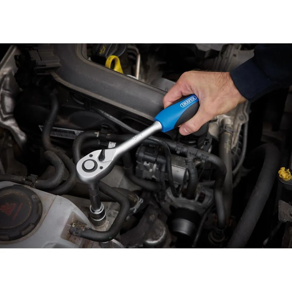 72 Tooth Reversible Soft Grip Ratchets, 1/2" Sq. Dr.