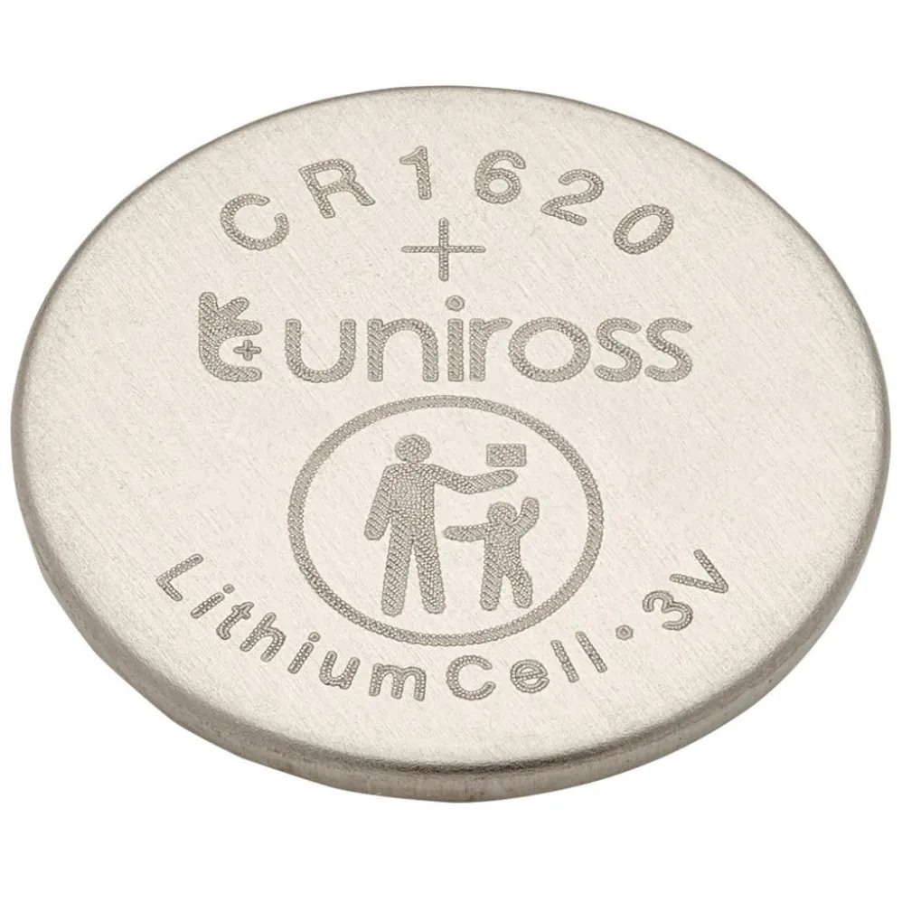 Uniross Lithium Coin Cell CR1620 Batteries (Pack of 5)