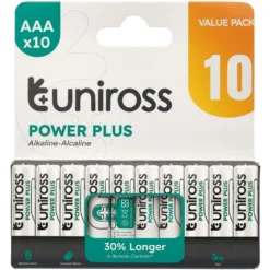 Uniross LR03 AAA Power Plus Alkaline Batteries (Pack of 10)