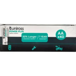 Uniross LR6 AA Power Plus Alkaline Batteries (Pack of 40)