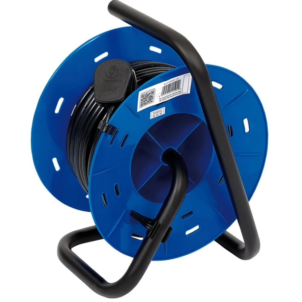 230V Four Socket Industrial Cable Reel, 25m