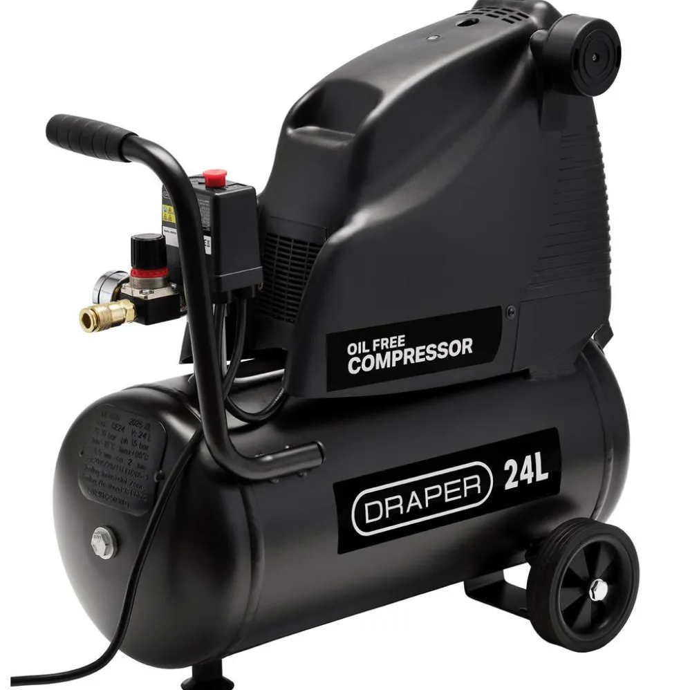 230V 24L Direct Drive Oil-Free Air Compressor, 1.1kW/1.5hp