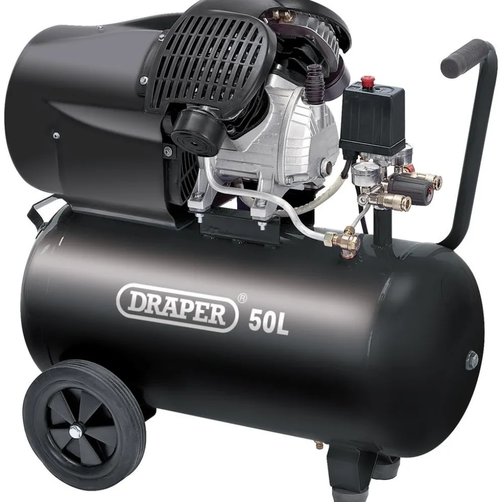 230V 50L Direct Drive V-Twin Air Compressor, 2.2kW/3HP