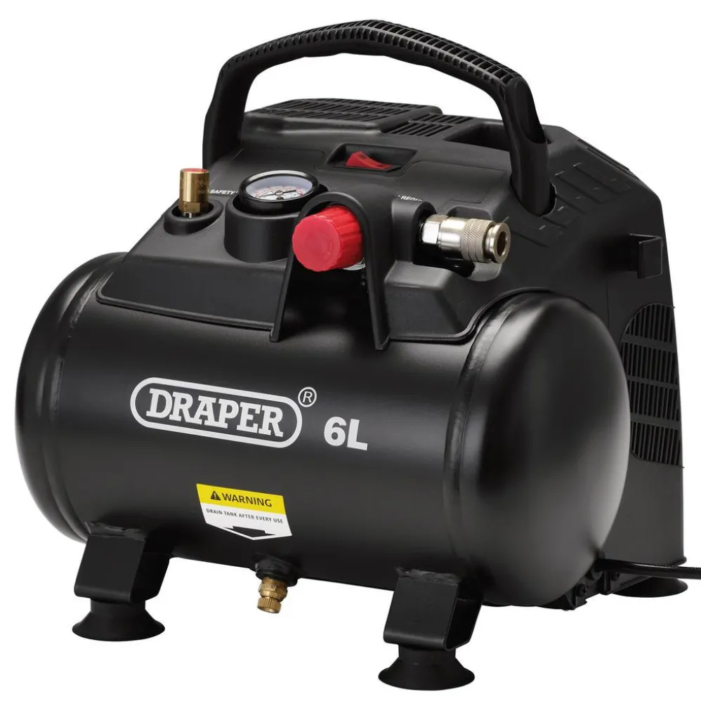 230V 6L Oil-Free Air Compressor, 1.2kW/1.5hp