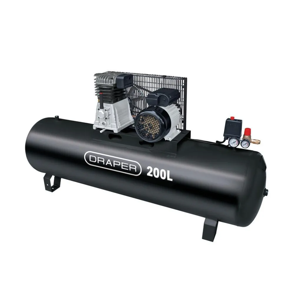 230V 200L Stationary Belt-Driven Air Compressor, 2.2kW/3HP