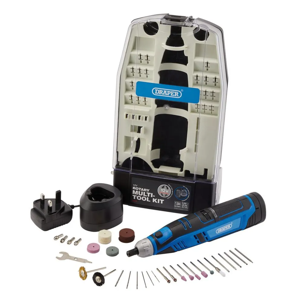 12V Rotary Multi-Tool Kit, 1 x 1.5Ah Battery, 1 x Fast Charger (50 Piece)