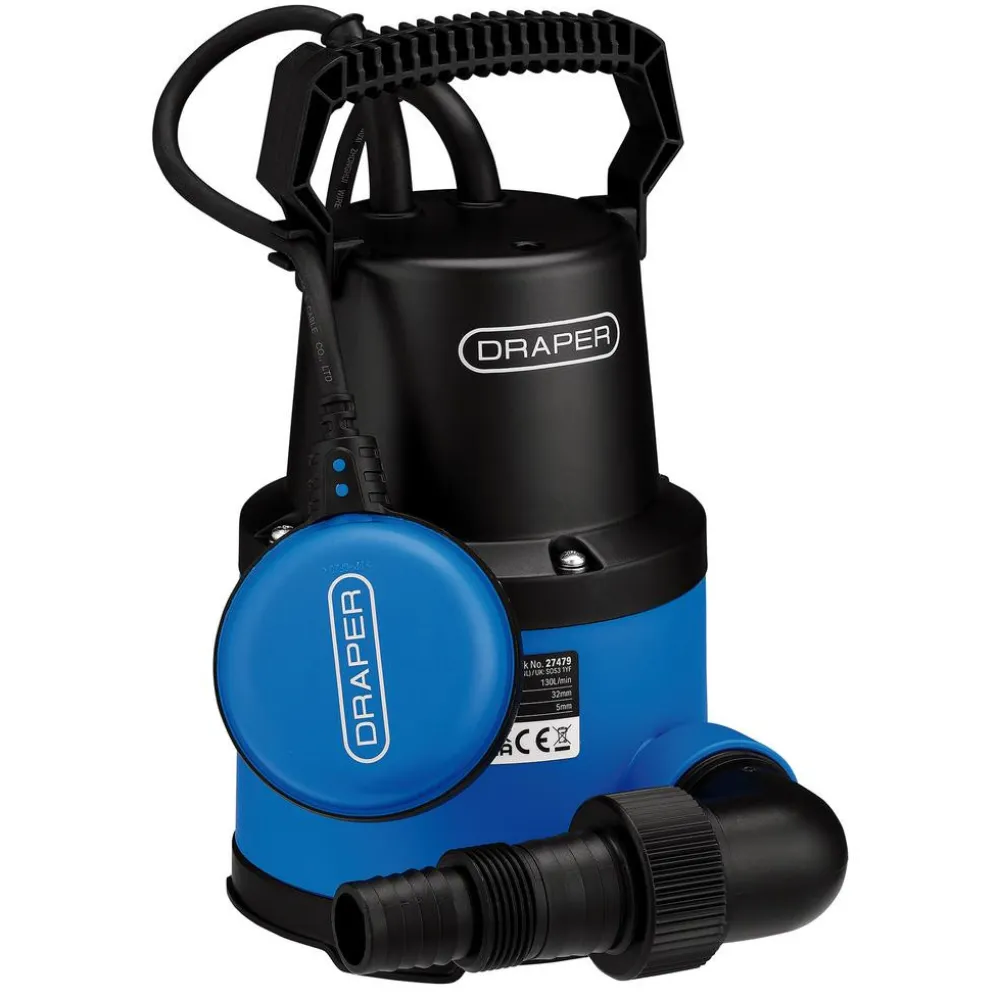 230V Submersible Clean Water Pump with Float Switch, 130L/min, 250W