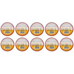 White PVC Electrical Insulation Tape, 19mm x 33m (Pack of 10)