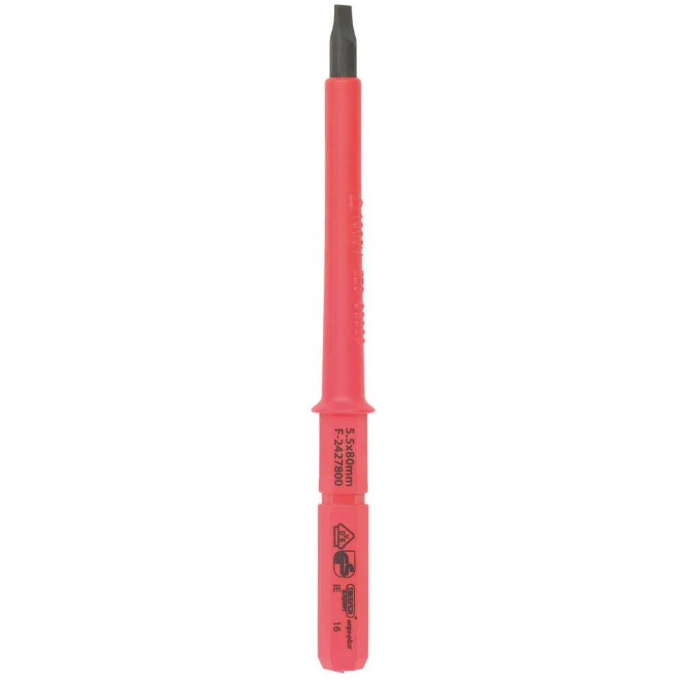 XP1000® VDE Plain Slot Interchangeable Screwdriver Blade, 5.5 x 80mm
