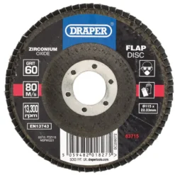 Zirconium Oxide Flap Disc, 115 x 22.23mm, 60 Grit